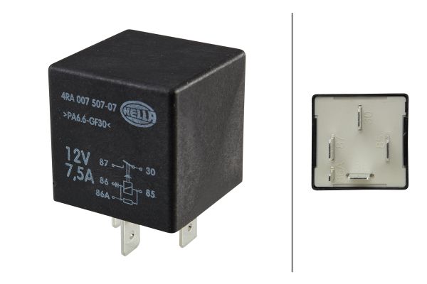 relė, pagrindinė srovė - 4RA 007 507-071 HELLA