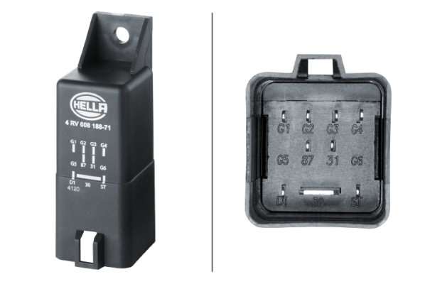 valdymo blokas, kaitinimo žvakių sistema - 4RV 008 188-711 HELLA