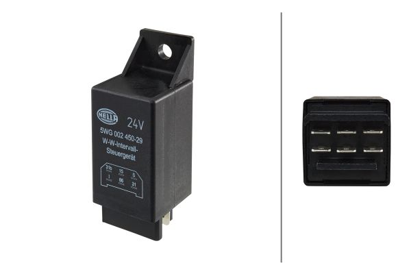 Relay, wipe-/wash interval - 5WG 002 450-291 HELLA