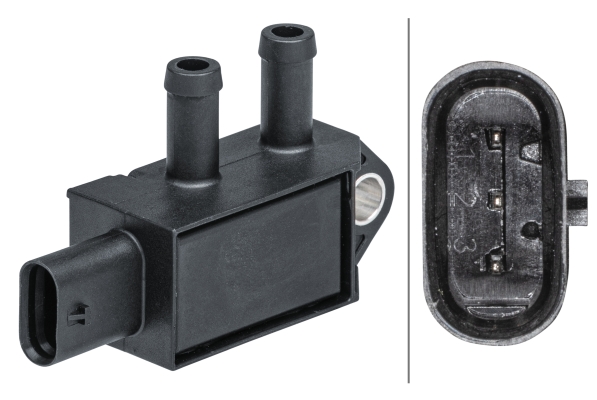 Sensore, Pressione gas scarico - 6PP 009 403-221 HELLA