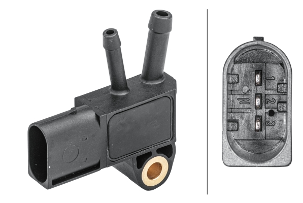 Sensore, Pressione gas scarico - 6PP 009 409-171 HELLA