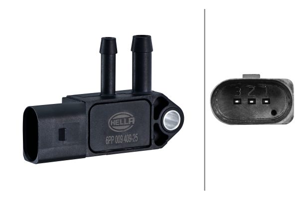 Sensor, exhaust pressure - 6PP 009 409-251 HELLA