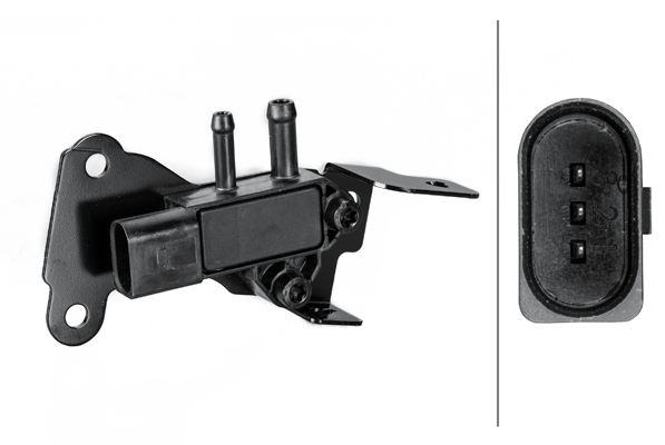 jutiklis, išmetimo slėgis - 6PP 009 409-331 HELLA