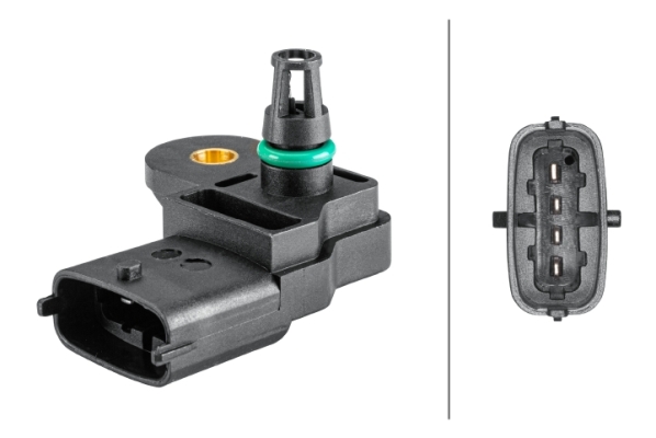 Sensore, Pressione collettore d'aspirazione - 6PP 358 152-191 HELLA