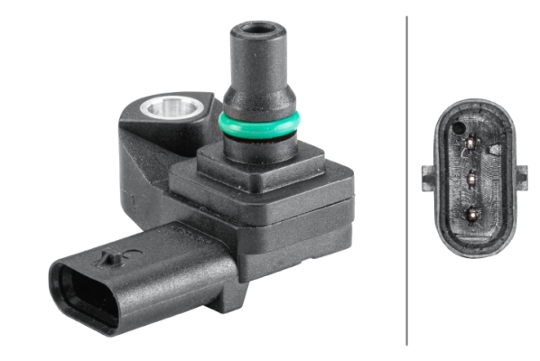 jutiklis, įsiurbimo kolektoriaus slėgis - 6PP 358 152-401 HELLA