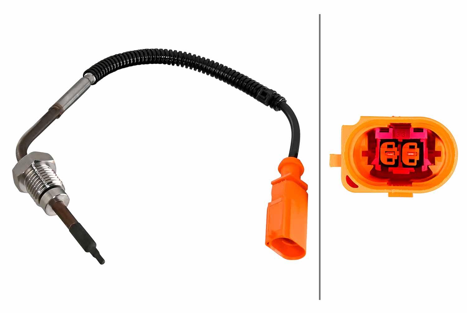 Sensore, Temperatura gas scarico - 6PT 010 376-681 HELLA