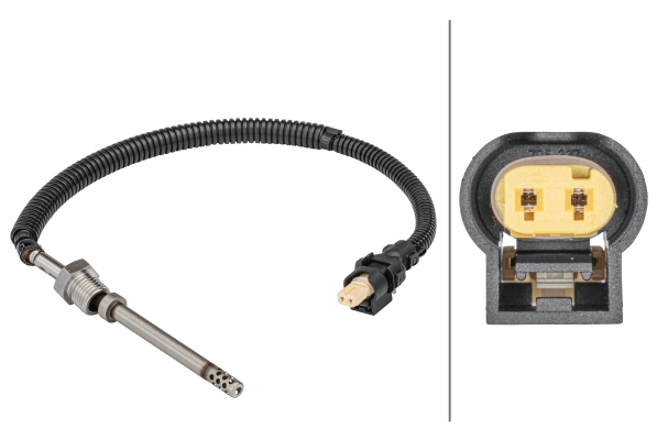 Sensore, Temperatura gas scarico - 6PT 358 181-551 HELLA