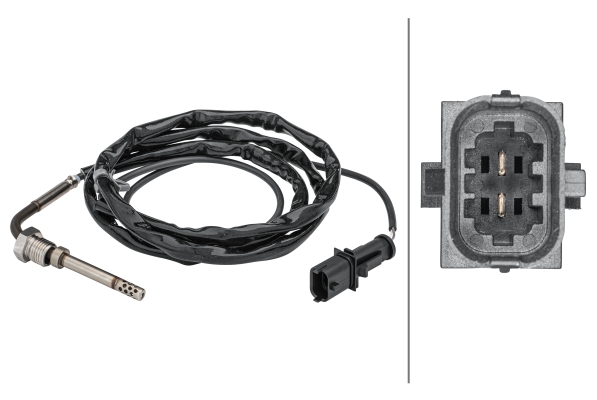 Sensore, Temperatura gas scarico - 6PT 358 181-621 HELLA