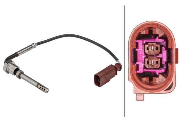 Sensore, Temperatura gas scarico - 6PT 358 181-631 HELLA