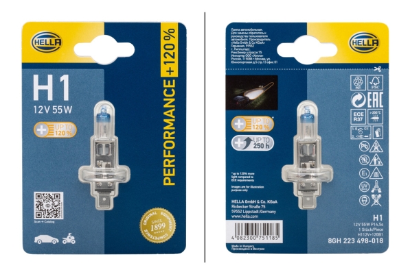 lemputė, priekinis žibintas - 8GH 223 498-018 HELLA