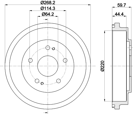 Brake Drum - 8DT 355 300-291 HELLA