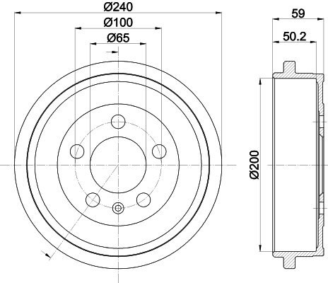 Brake Drum - 8DT 355 300-371 HELLA