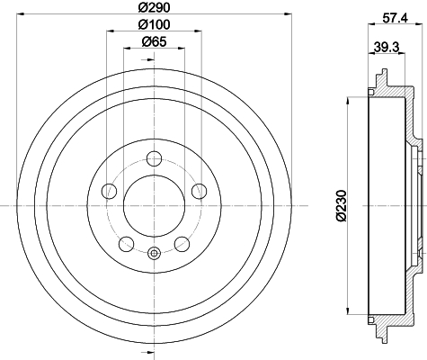 Brake Drum - 8DT 355 300-421 HELLA
