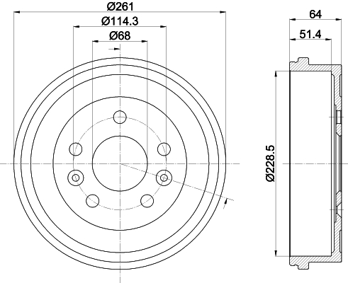 Tamburo freno - 8DT 355 303-151 HELLA