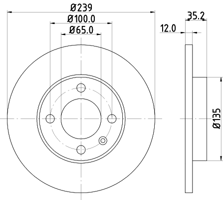 Brake Disc - 8DD 355 100-131 HELLA