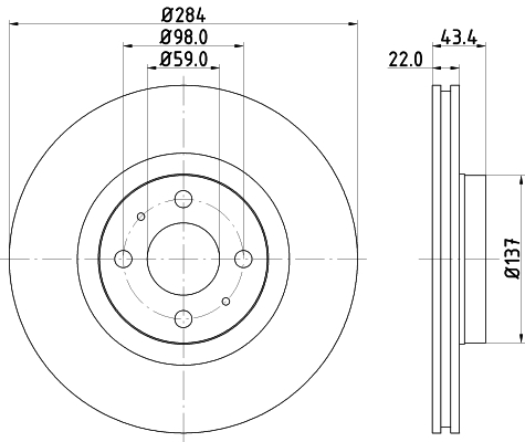 Brake Disc - 8DD 355 102-391 HELLA