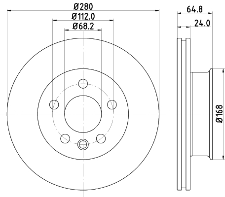 Brake Disc - 8DD 355 127-061 HELLA