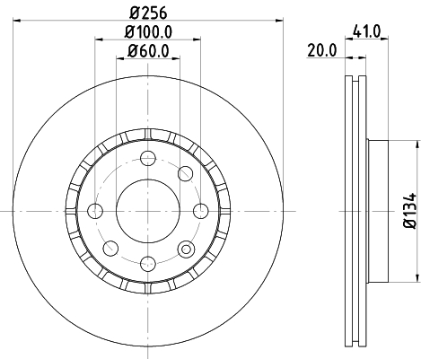Brake Disc - 8DD 355 127-071 HELLA