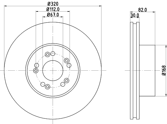 Brake Disc - 8DD 355 102-691 HELLA