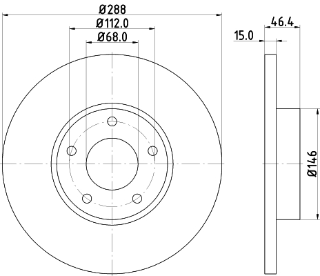 Brake Disc - 8DD 355 102-781 HELLA