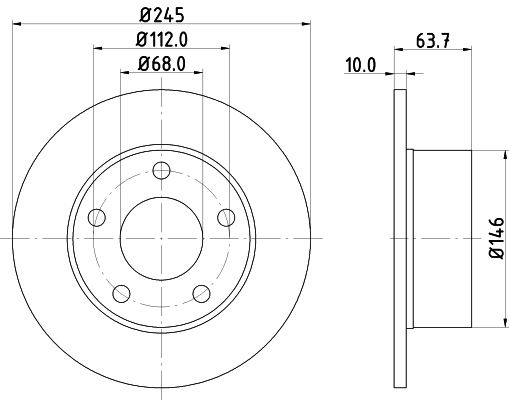 Brake Disc - 8DD 355 102-801 HELLA