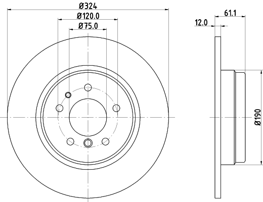Brake Disc - 8DD 355 127-111 HELLA
