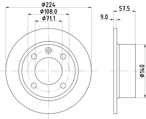 Brake Disc - 8DD 355 103-011 HELLA