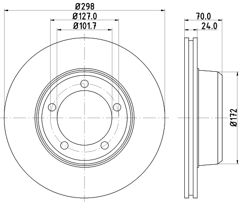 Brake Disc - 8DD 355 103-161 HELLA