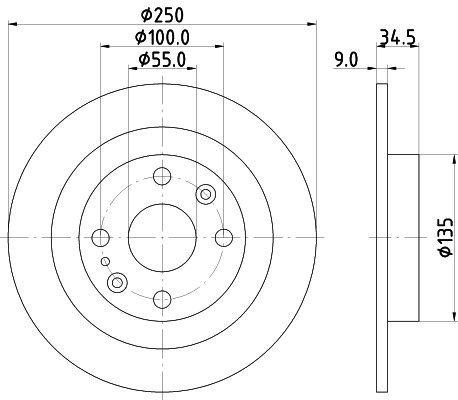 Brake Disc - 8DD 355 103-191 HELLA
