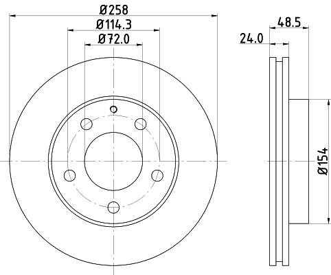 Brake Disc - 8DD 355 103-221 HELLA