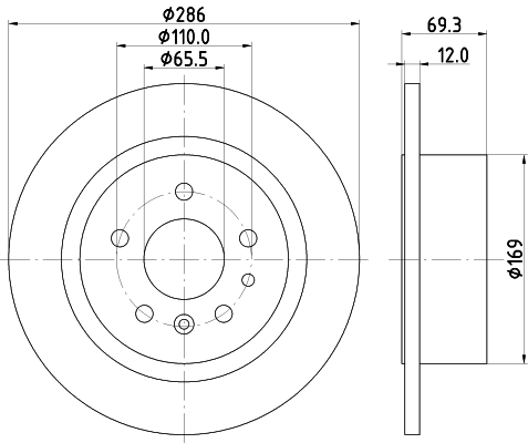 Brake Disc - 8DD 355 103-741 HELLA