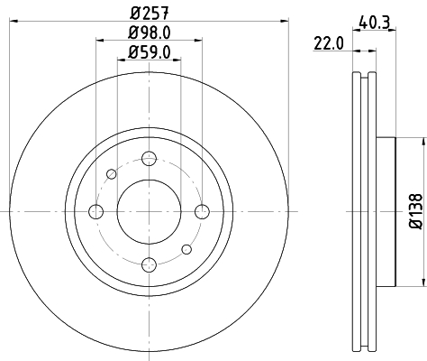 Brake Disc - 8DD 355 103-971 HELLA
