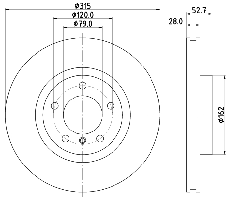 Brake Disc - 8DD 355 104-111 HELLA