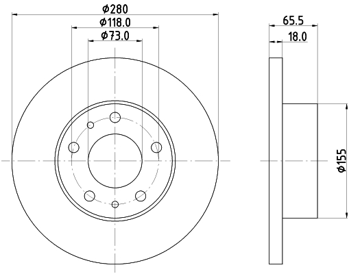 Brake Disc - 8DD 355 104-391 HELLA