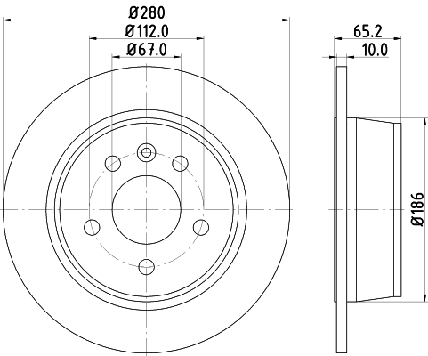 Brake Disc - 8DD 355 104-541 HELLA