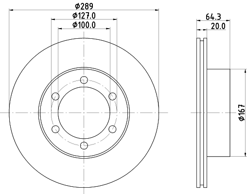 Brake Disc - 8DD 355 104-761 HELLA
