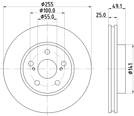 Brake Disc - 8DD 355 104-891 HELLA