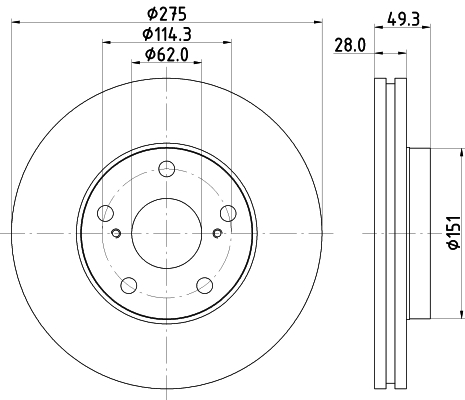 Brake Disc - 8DD 355 104-931 HELLA
