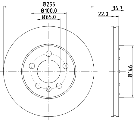 Brake Disc - 8DD 355 127-291 HELLA