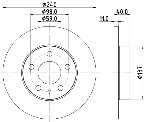 Brake Disc - 8DD 355 105-511 HELLA