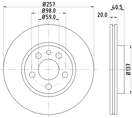 Brake Disc - 8DD 355 127-341 HELLA