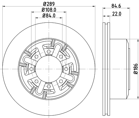 Brake Disc - 8DD 355 105-791 HELLA