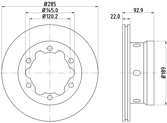Brake Disc - 8DD 355 127-351 HELLA