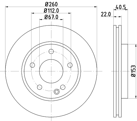 Brake Disc - 8DD 355 105-991 HELLA