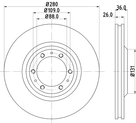 Brake Disc - 8DD 355 106-001 HELLA