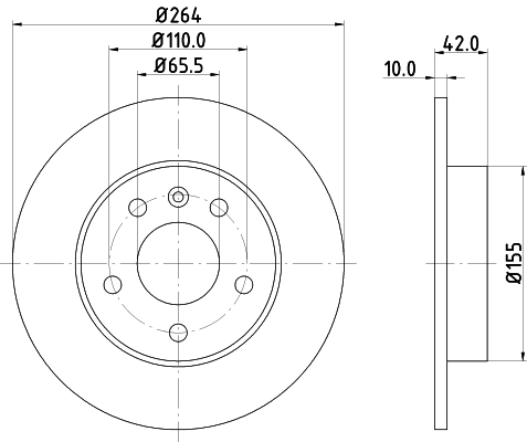 Brake Disc - 8DD 355 106-111 HELLA