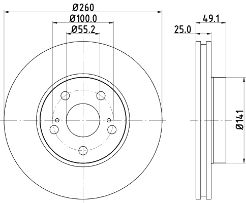 Brake Disc - 8DD 355 106-511 HELLA