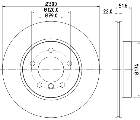 Brake Disc - 8DD 355 127-391 HELLA