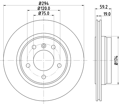 Brake Disc - 8DD 355 127-401 HELLA