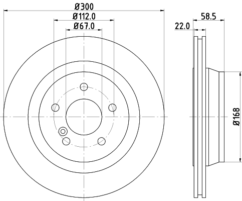 Brake Disc - 8DD 355 127-481 HELLA